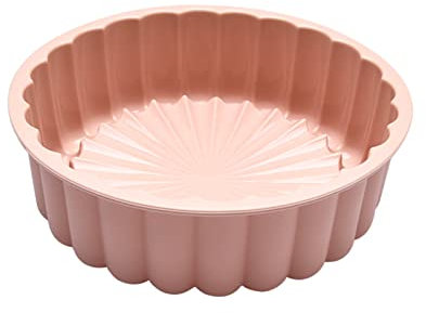 PerGar Kuchenform, Silikon, Runde Backformen, Kuchenform, Backform, Runde Kuchenformen, Schwamm-Flan-Form, Erdbeer-Shortcake-Kuchenform, DIY-Silikon-Backform(Rosa)