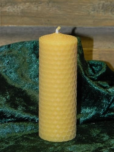 2 Bienenwachskerzen 15cm h. 5.1cm D. gedreht aus Wachsplatten 15/2 Imker Bienenwachs Kerze candle beewax