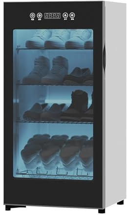 Intelligent Shoe Dryer, Shoe Drying Cabinet with Ozone Technology and Twin Turbine Blower, 60° Thermostatic Control and 1-3H Quick Drying, 360° Comprehensive Circulation, for Home, Shop 4th-Floor