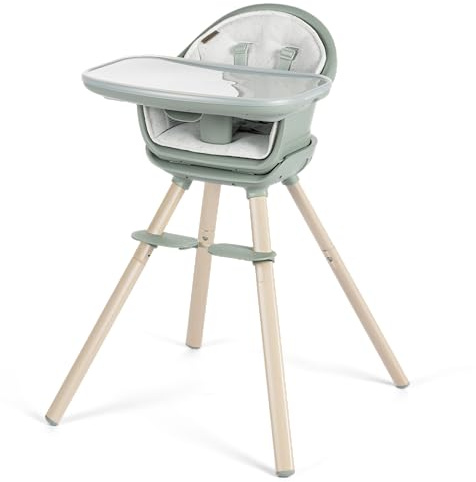 Maxi-Cosi Moa 8-in-1 High Chairs for Babies and Toddlers, Machine Washable Infant High Chair, Compact, Convertible High Chair Lightweight Design, Classic Green