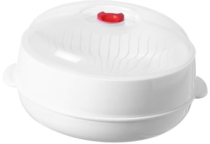 MagiDeal Ustensile de Cuisine pour Micro-Ondes, ustensile de Cuisson à la Vapeur, Bol à Micro-Ondes avec Couvercle, Bol à Soupe pour céréales, Petits Pains, Rond