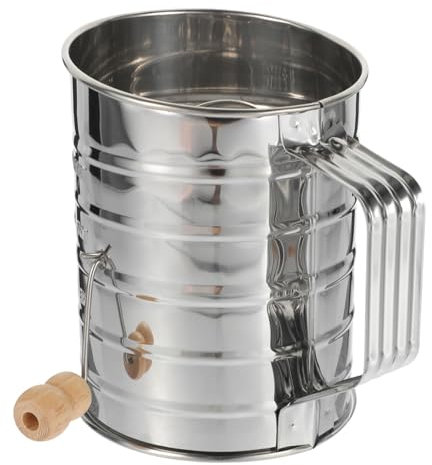 Zerodeko Metallsieb Kuchensieb Nudelsieb Mehl Sieb Küchensieb Maschensieb aus Edelstahl Saft Kuchenbackfilter Puderzuckernetz aus Edelstahl runden Mehlsieb Metall Pulversieb Hölzern