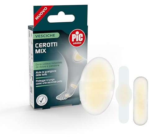 Pic Solution cerotti per vesciche confezione mix per tallone 44 x 69 mm, pianta del piede 20 x 60 mm, dita 18 x 61 mm