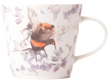 Meg Hawkins Bee on Heather Watercolour Design New Bone China Mug in Box