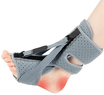 TOFBS Férula Ortopédica Ajustable Tobillo Pie Caído Triple Banda Soporte Nocturno Aluminio Transpirable Corrector Rehabilitación