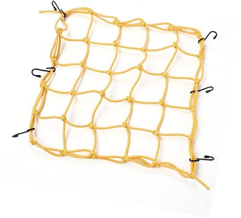 TUCKBOLD Yellow Nylon Rubber 6 Hook Luggage Cargo Flexible Net for Motorcycle Automotive Parts