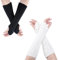 GFTCGK 2 Paar Armstulpen Damen, Gestrickte Fingerlose Handschuhe, Feinstrick Lang Handwärmer Stulpen, Warm Strick Pluswärmer Armwärmer für Damen