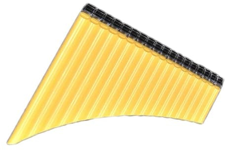 Panflöte Für Anfänger Kunststoff-Panflöte 18 Pfeifen Panrohr G-Taste Kunstharz Traditionelles Instrument Holzblasinstrument(Yellow)