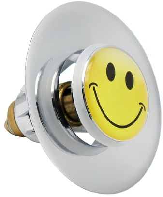Dusbad Pop Up Universal Waschbeckenstöpsel Smiley 34-38mm, Waschbeckenstöpsel Motiv:Smiley