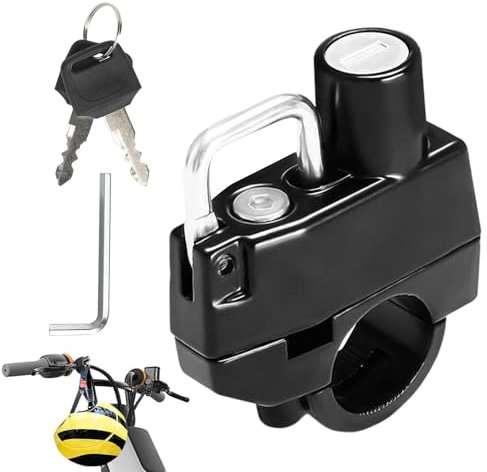Motorradschloss, Motorradhelmschloss, Helmschloss für Elektroroller, 7,6 x 6,5 x 4 cm/2,99 x 2,56 x 1,57 Zoll, multifunktionale Diebstahlsicherungsschlösser für Motorrad- und Elektrohelme (schwarz)