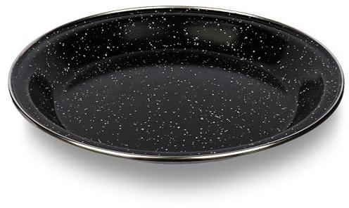 Navoys Enamel Camping Plate - Black, Heat Resistant, Ideal Accessory for Camping, Picnic, Hiking, Fishing (1 Plate)