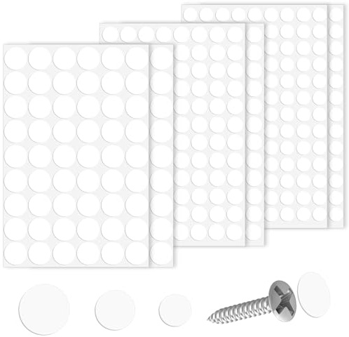 580 Stück Schraubenabdeckung Weiss Bohrloch Aufkleber Selbstklebend 12mm/15mm/21mm Schrauben Abklebepunkte Schraubenloch Aufkleber Pvc für Schreibtische Möbel Schrankloch Reparaturen