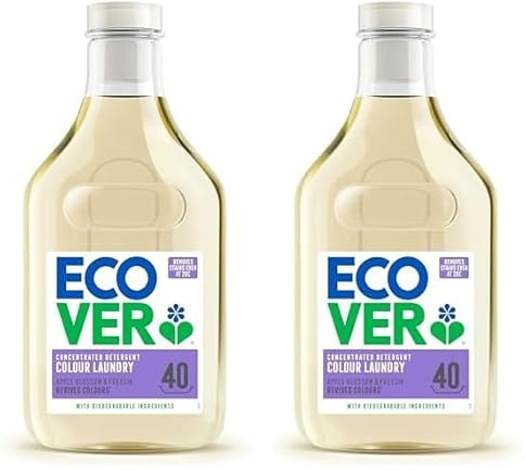 Ecover Concentrated Colour Laundry Detergent, Laundry Washing Liquid, Fresh Apple Blossom & Freesia Scent, 1 x 40 Washes, 1 x 1.43L (Pack of 2)