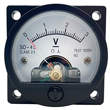 LEPEVNEY Misuratore voltmetro analogico SO-45 amperometro di misurazione corrente rotonda DC 3V