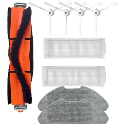 Vacuum attachment Compatible With Xiaomi Mi Robot Vacuum Mop 2 Lite/Mi Robot Vacuum Mop 2 Pro/MJSTL / MJST1SHW Parts Main Side Brush Hepa Filter Mop Rag(Set I)