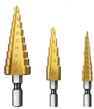 9PCS/Set 3-12mm 4-12mm 4-20mm HSS Straight Groove Step Drill Bit Set Titanium Coated Wood Metal Hole Cutter Core Drill Bit Set