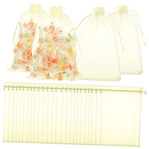 COLLBATH Kleine Organzabeutel Verpackungsbeutel 50 Stück mit Kordelzug aus Organza Vielseitig Verwendbare Leicht und Schön Geeignet für Party und Shower
