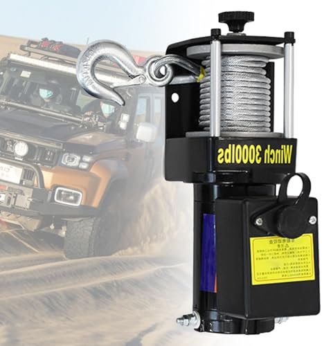 Verricello elettrico resistente, impermeabile da 1360,8 kg a 1814,4 kg, ideale per recupero fuoristrada, fuga di sabbia, sollevamento veicoli e salvataggio di emergenza