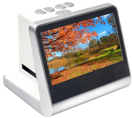 Pesfehhy Escáner Monocromático de Diapositivas de Fotos con Pantalla HD de 5 Pulgadas y 22 MP de Píxeles, Convertidor Digital, Fotocopiadora, Enchufe de la UE