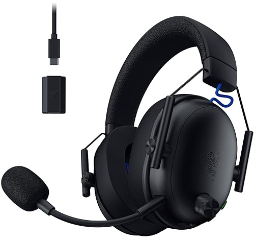 Razer BlackShark V3 for PlayStation - Wireless E-sports Headset - TriForce 50 mm Driver - Detachable Wideband Mic - HyperSpeed 2,4 GHz & Bluetooth - THX Spatial Audio - PS5/PC | Black