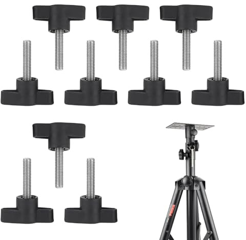 10Pcs Tee Wing Knobs Metric Thumb Screws, M6x25mm, T Shaped Handle Clamping Screw Knob Male Thread 304 Stainless Steel for Hand Tightening Knob Replacement Woodworking/Machinery/Equipment