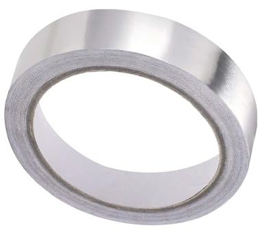 TA-VIGOR 15mm Aluminium Foil Tape Single Sided Conductive High Temperature | HVAC Duct Tape for Sealing & Patching, Conductive, Flame Retardant, Waterproof for Hot / Cold Air Ducts, Metal Repair