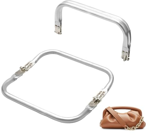 2 Piezas Cierres de bolso de ganchillo Click Clac para bolso Cierre de embrague Cerradura de beso en forma de U Asas de aluminio para carteras,embragues y proyectos de bricolaje (200 * 90mm)