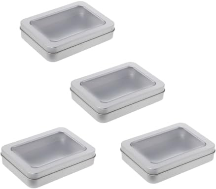 Anneome 4pièces Boîte De Rangement Transparente Tôle Métallique Pour Usb Organisateur De Bureau Léger Et Pratique Avec Couvercle Intégré Pour Clés Et Petits Objets
