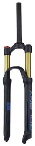HZXQCVB Forcella Ammortizzata per MTB 26/27,5/29'' Escursione 115mm QR Forcella Air Smorzamento del Ritorno Blocco Manuale/remoto(27.5'' Gold,HL)