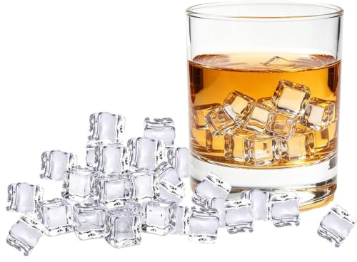 12 PCS Fake Ice,Clear Lifelike Simulation Acrylic Plastic Ice Crystals Cube | Reusable Cube Display Blocks for Vase Fillers,Party Favor Wedding Decoration Photography Props Fish Tank Decorations (15mm)