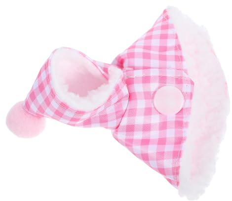 TEMPNAP Soft Plush Parrot Clothes for Birds, Warm Thick Fabric Pet Cape Gentle Skin Protection, Stylish Pink Plaid Bird Cloak for Parakeets Suitable for Outdoor Activities in Winter