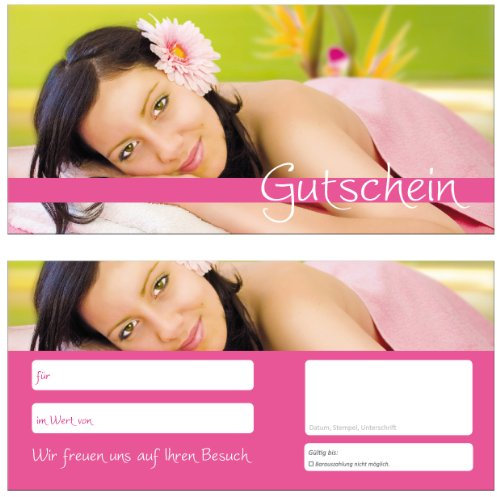25 Stück Gutscheine - Gutscheinkarten - Geschenkgutscheine für Bereiche wie Wellness, Erholung, Entspannung oder Kosmetik und Reisen