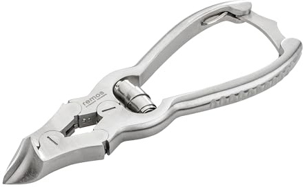 REMOS Pedikürzange mit Übersetzung für dicke Nägel, Schneide mit zwei Spitzen, Edelstahl, Länge 12cm