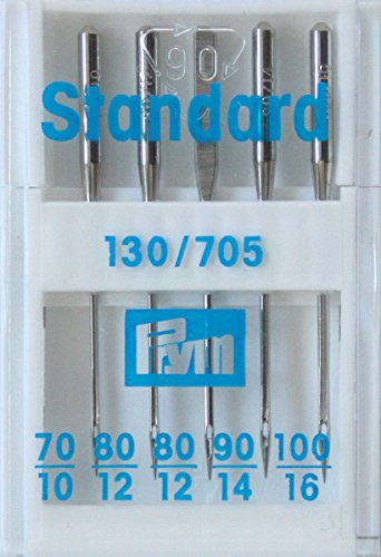 Prym Nähmaschinennadeln 130/705 Standard Stärke 70-100 silberfarbig 5 St