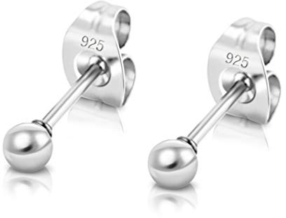 Sterling Silber Ohrringe - Ohrstecker 925 - Damenohrringe Klein - Kugel Design