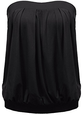 ZANZEA Women's Tube Tops Summer Casual Ruched Strapless Tops Bandeau Tanks