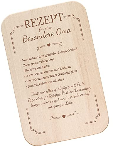 Casa Vivente Frühstücksbrettchen für Oma: Geschenke für Oma, Geburtstagsgeschenk für Oma, Oma Geschenke zum Muttertag und Weihnachten, Schneidebrett aus Holz für die beste Oma, Brotbrett mit Gravur