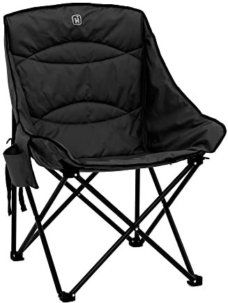Hi-Gear Vegas XL Deluxe Quilted Chair for Adults & Kids with Durable Steel Frame, Lightweight, Folding, Portable, Ideal for Camping, Festivals, Picnics, the Beach & Garden, includes Carry Bag