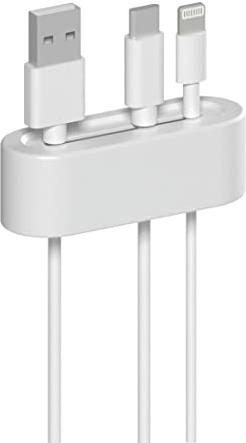 Hama Selbstklebende Kabelhalter, Kabel-Organizer (TPR, Band 3M, 2x2x6,5cm) weiß
