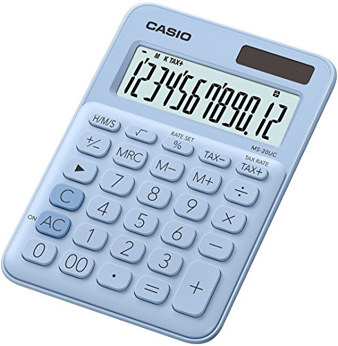 Casio MS-20UC-Light Blue Calculatrice de Bureau