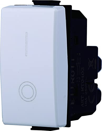 Interruptor bipolar 0-1 250 V 16 A, compatible con Bticino Matix, de 1 plaza módulo (1)