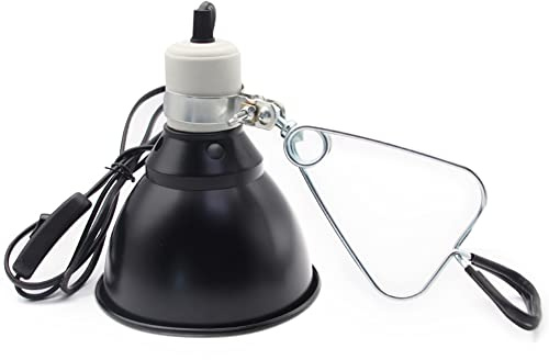 hisunfarm Reptile Pet Heat Lamp Holder Lampshade with Clip for UVA/UVB Bulb, 300 Watt Reptile Heating Guard for Lizard Turtle Snake Spider Chick
