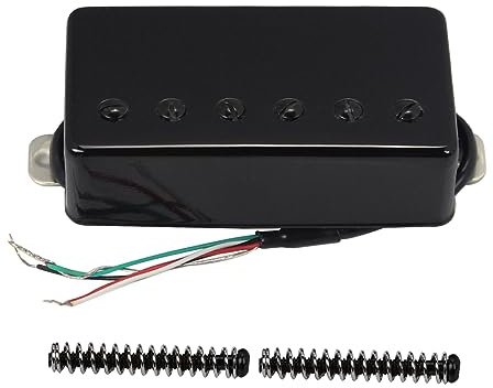 FLEOR Humbucker-Doppelspulen-Tonabnehmer Brückentonabnehmer mit hoher Ausgangsleistung Keramikmagnet 14~15k Kompatibel mit E-Gitarre im LP-Stil für Gitarrenersatzteile Schwarz