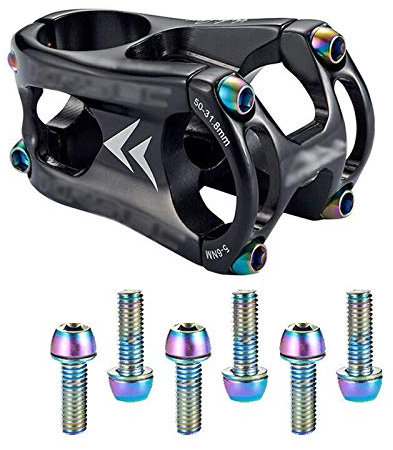 Fahrradvorbau, Fahrradvorbau, Aluminium-Vorbau, MTB-Mountainbike-Vorbau, Potenz-Titan-Schrauben, kurzer Lenkervorbau für 28,6 mm Fahrradgabel