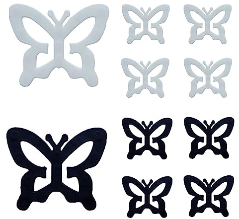 SJBAUTYO 10 Stück Frauen Elastische BH träger,Schmetterling BH Träger Clip,Geeignet für rückenfreie,T-Shirts,Kleider,Hemden und mehr,Schwarz,Weiss