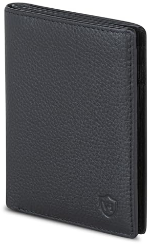 VON HEESEN® Leder Geldbörse Herren mit Münzfach & RFID Schutz I Echtleder Geldbeutel für Männer & Damen I Portemonnaie Brieftasche Wallet Portmonee (Schwarz)