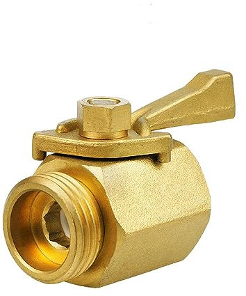 Garden Hose Shut Off Valve, 3/4'' Brass Water Pipe Connector Faucet Hose Adapter for Garden, Farm and Greenhouse