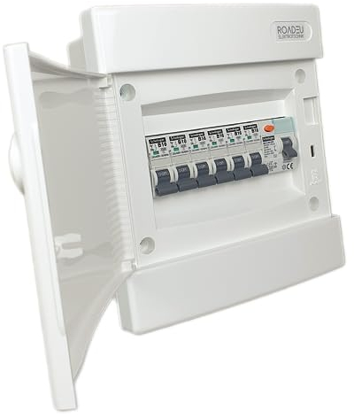 RoadEu - Leitungsschutzschalter - Sicherungskasten Komplett mit Fi Schutzschalter - B 16A Sicherungsautomat und 10A 4+2 - Verteiler Unterputz