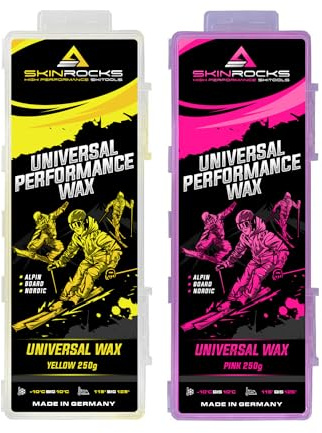 SkinRocks Universal Skiwachs Snowboard Bügelwachs All IN ONE Wax 500g gelb&pink