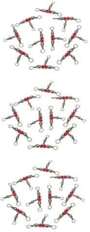 POPETPOP 300 STK angelzubehör Lockstoff für Fliegen Japanisches Angelgerät Angelwirbel angehen Angeln mit dreifachen Wirbeln Japanischer Stil schwenken Verbinder Angelausrüstung rotieren